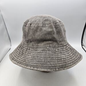 Universal Thread Washed Gray Denim Cotton Blend Bucket Hat Unisex Casual Outdoor